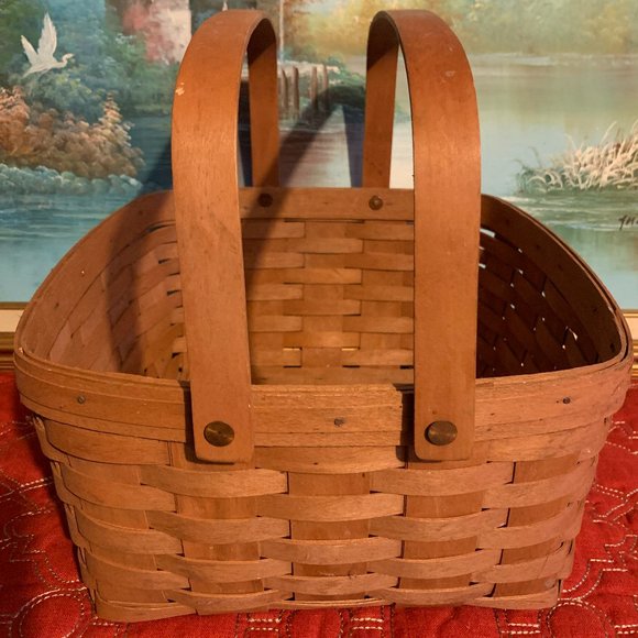 Bundle 𝅺2 Longaberger 1996 Handwoven Large/Small Square Baskets   12'' - Picture 2 of 16